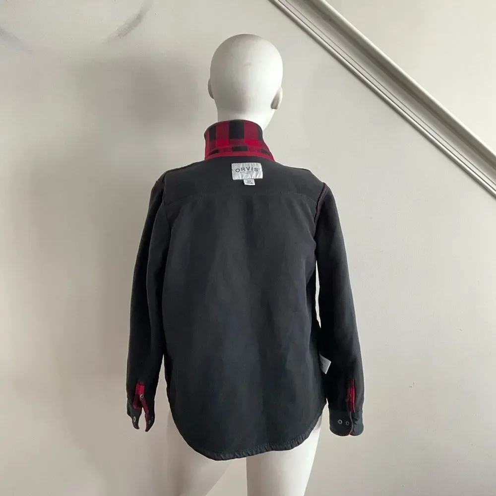 Orvis Lined Flannel Buffalo Plaid Jacket Red Black M